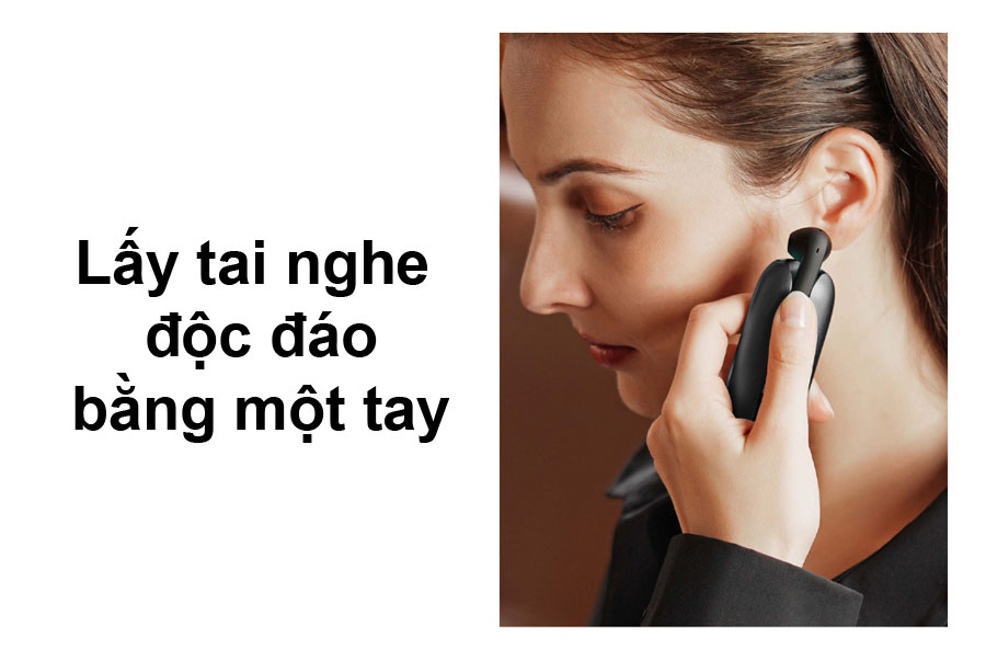 Tai nghe không dây myALO X-One có thiết kế trượt mở độc đáo giúp lấy tai nghe bằng 1 tay