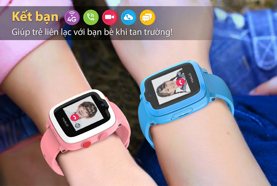 Đồng hồ thông minh trẻ em, đồng hồ định vị trẻ em myALO K74 có chức năng kết bạn với đồng hồ khác.