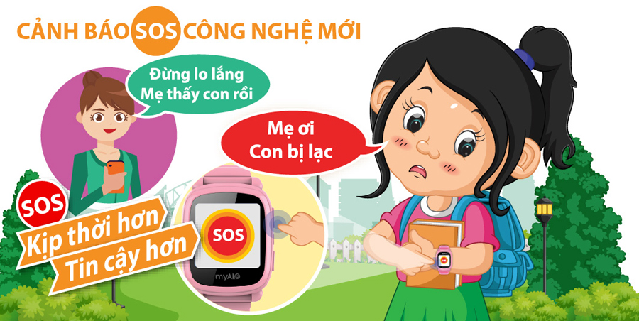 Đồng hồ định vị trẻ em myAlo KS62w (đồng hồ thông minh trẻ em) có nút liên lạc khẩn cấp SOS công nghệ mới, giúp trẻ dễ dàng và nhanh chóng gửi yêu cầu trợ giúp khẩn cấp cho bố mẹ và người thân khi gặp nguy hiểm