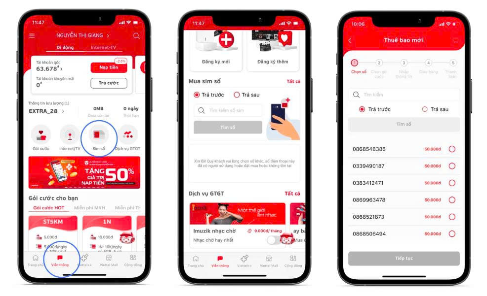 Hướng dẫn mua SIM Viettel online qua ứng dụng My Viettel