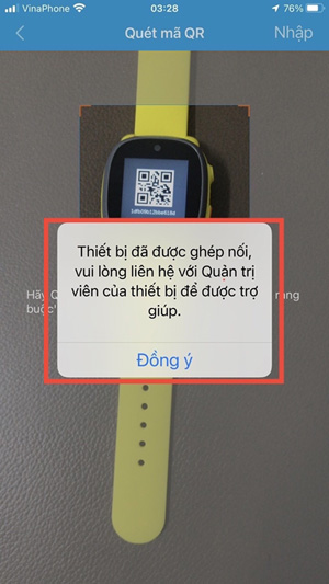 Đồng hồ đã được ghép đôi