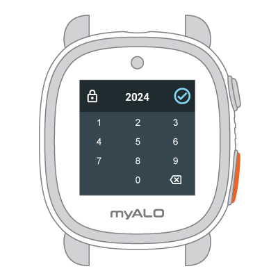 Mật khẩu trên đồng hồ myALO K64