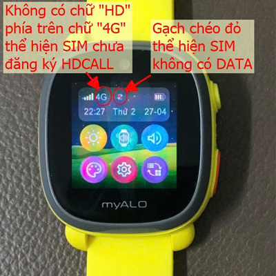 SIM lắp vào đồng hồ chưa đăng ký dịch vụ HDCALL và dịch vụ DATA