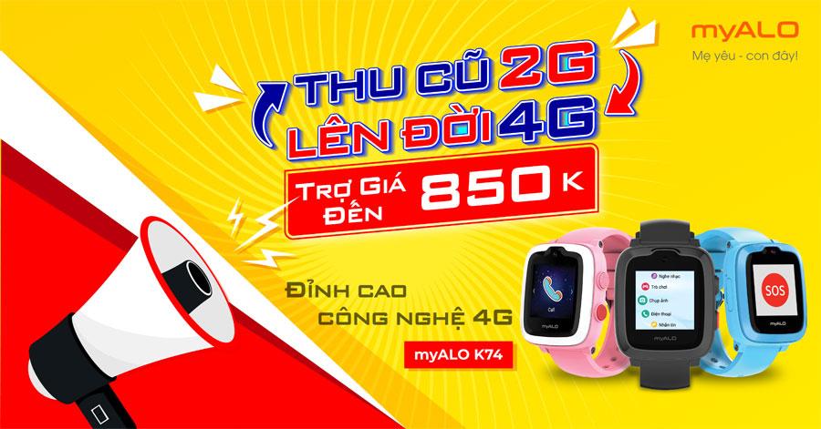 myALO hỗ trợ đến 850.000đ khi chuyển đổi đồng hồ định vị trẻ em 2G lên 4G