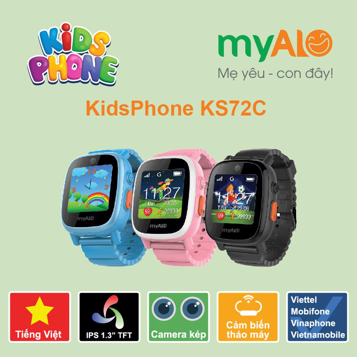 Đồng hồ thông minh định vị trẻ em myAlo KS72C màu hồng